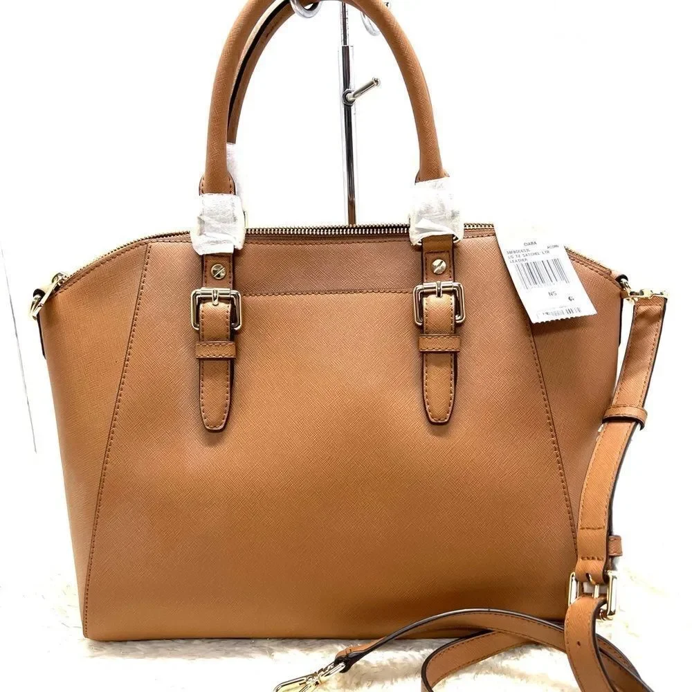 🔥🎁NWT! Michael Kors CIARA Satchel Handbag Large Brown Acorn Msrp:$428.00